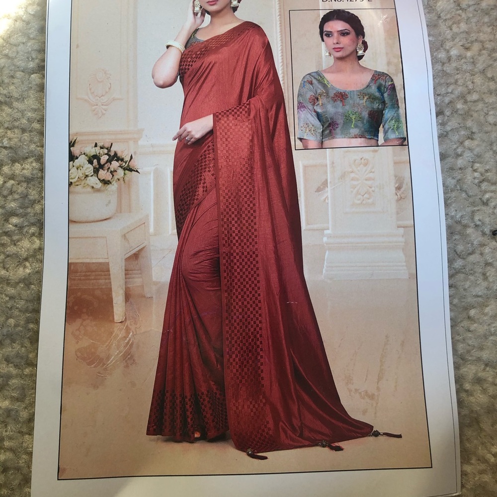 Beautiful Indian Saree With Beautiful Blouse
